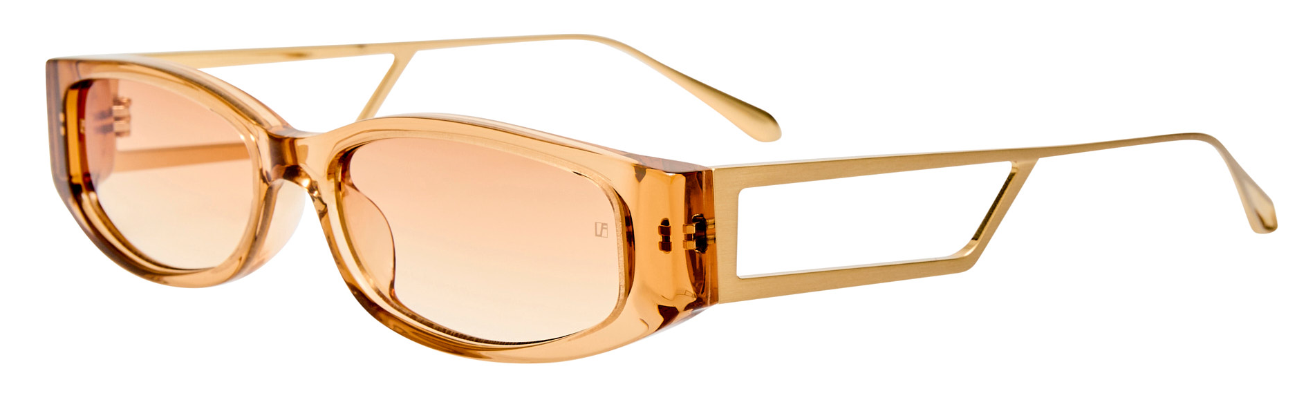 Color_LFL1649C4SUN - Susie Oval Frame Sunglasses in Orange and Camel Grad