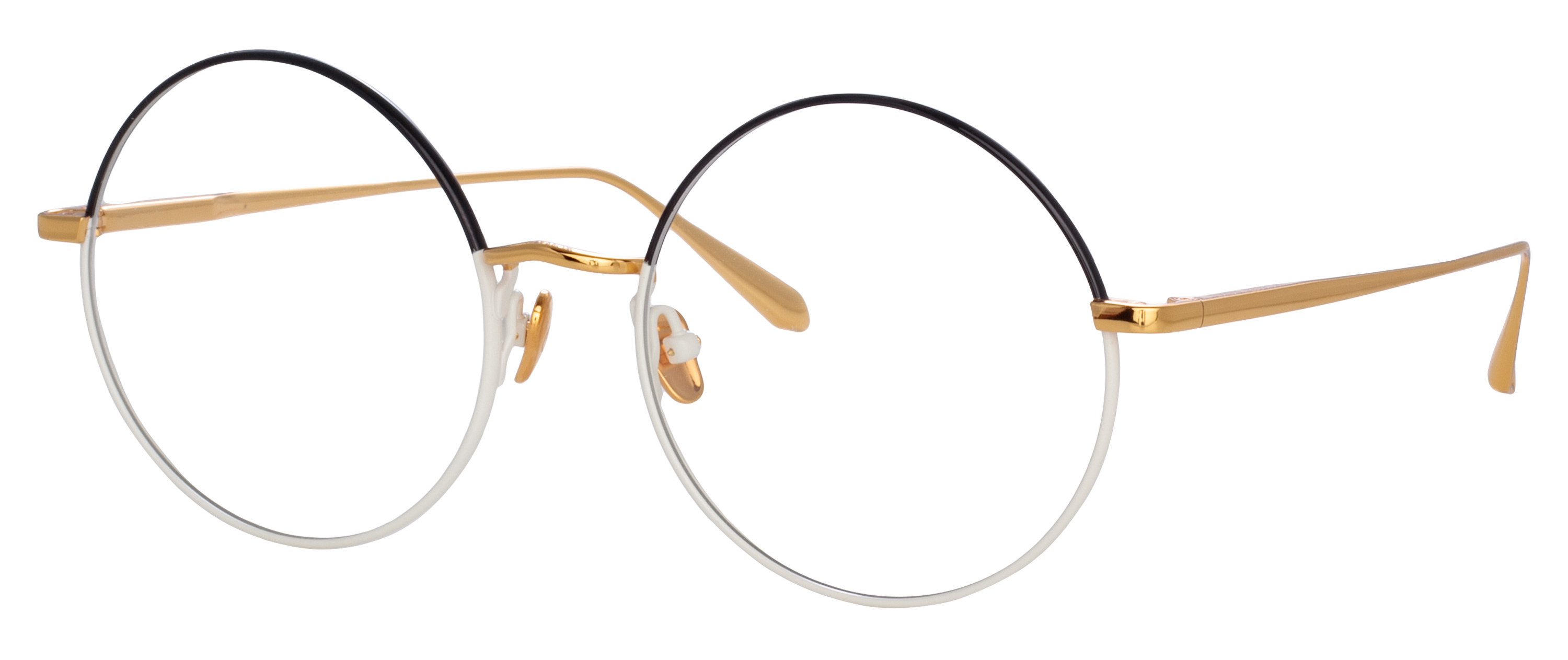 Color_LFL1333C5OPT - Bea Round Eyeglasses in Black / Cream / Yellow Gold