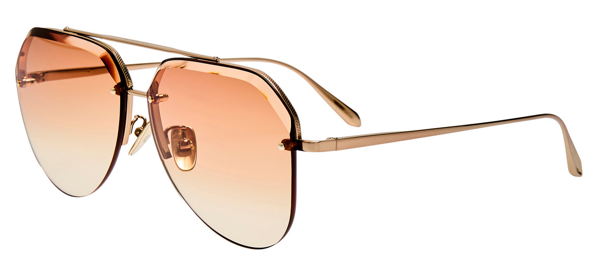 Color_LFL1557C3SUN - Quynh Aviator Sunglasses in Light Gold and Camel Grad