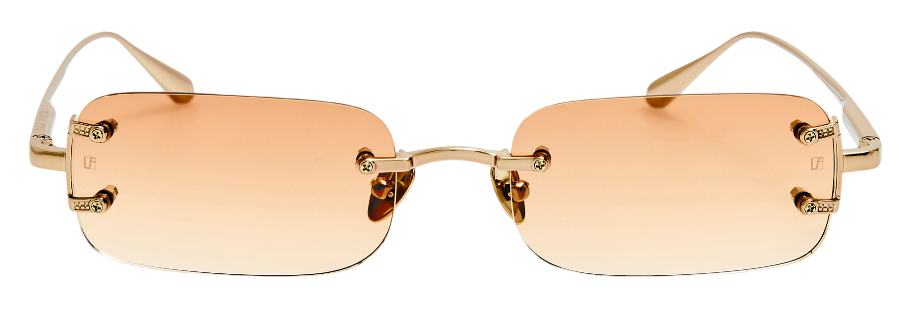 Color_LFL1131C16SUN - Taylor Rectangular Sunglasses in Light Gold and Camel Grad