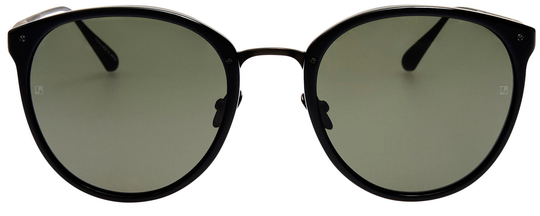 Color_LFL251C79SUN - Calthorpe Oval Sunglasses in Black / Matt Nickel and Solid Grey