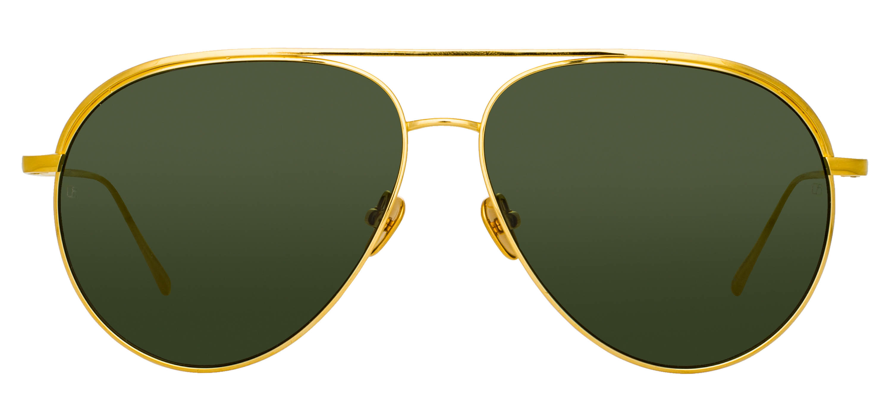 Color_LFL1078C1SUN - Roberts Aviator Sunglasses in Yellow Gold and Green
