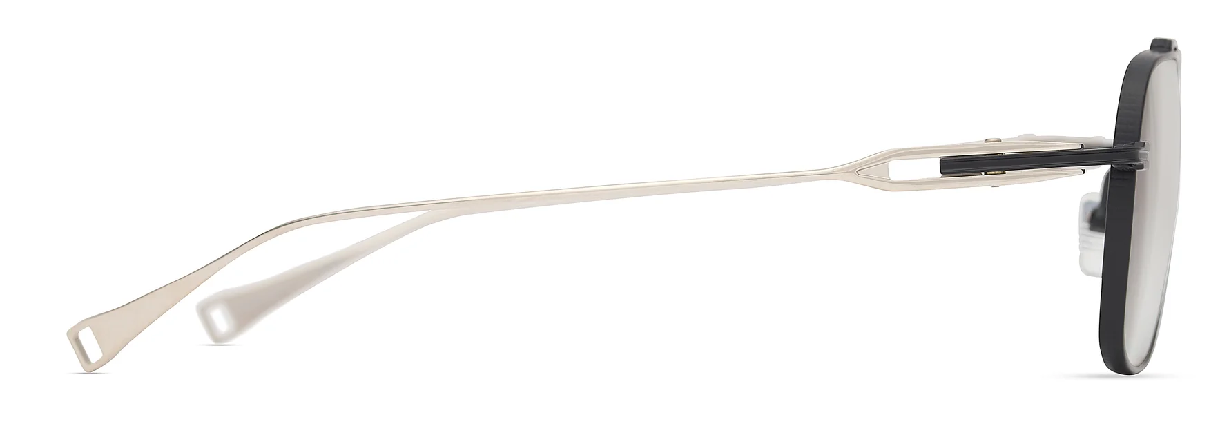 Color_DLX140-A-04 - Matte Black - Shiny Silver - Clear Blue Light Filter - Clear