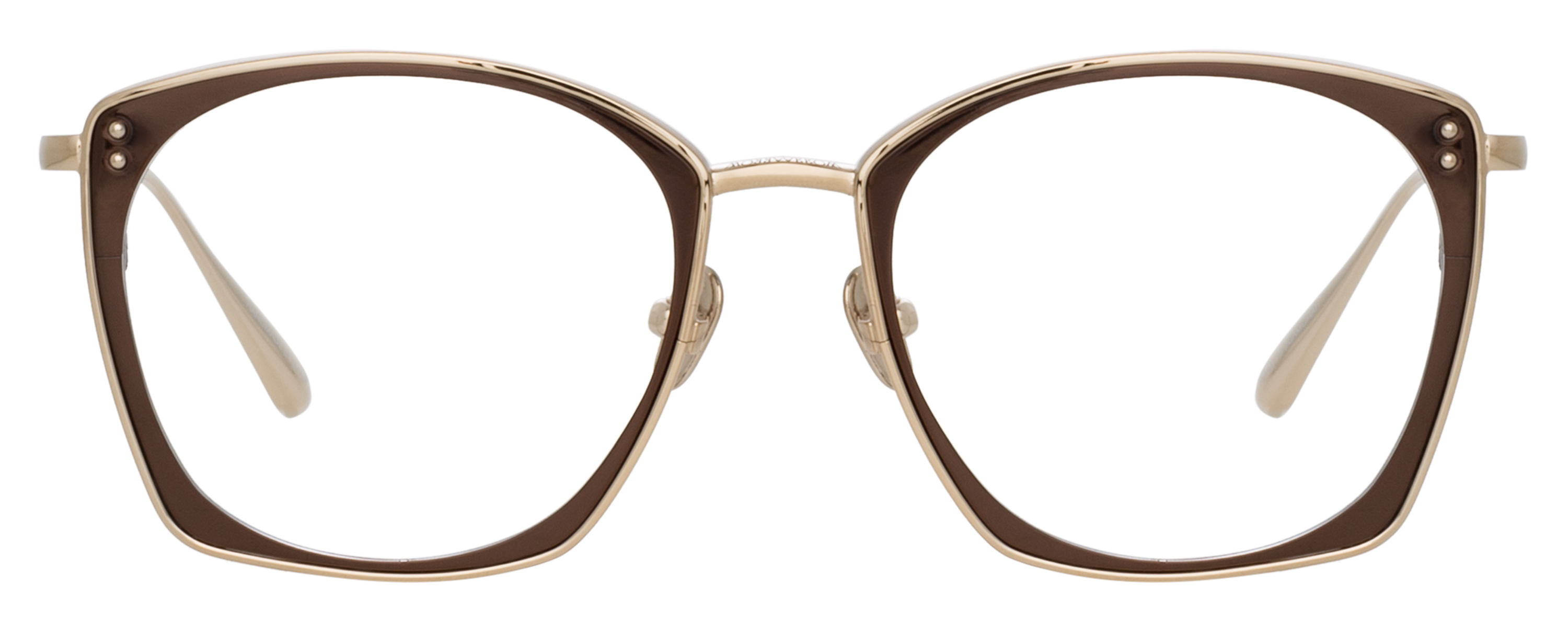 Color_LFL1338C2OPT - Milo Square Eyeglasses in Light Gold / Metallic Brown