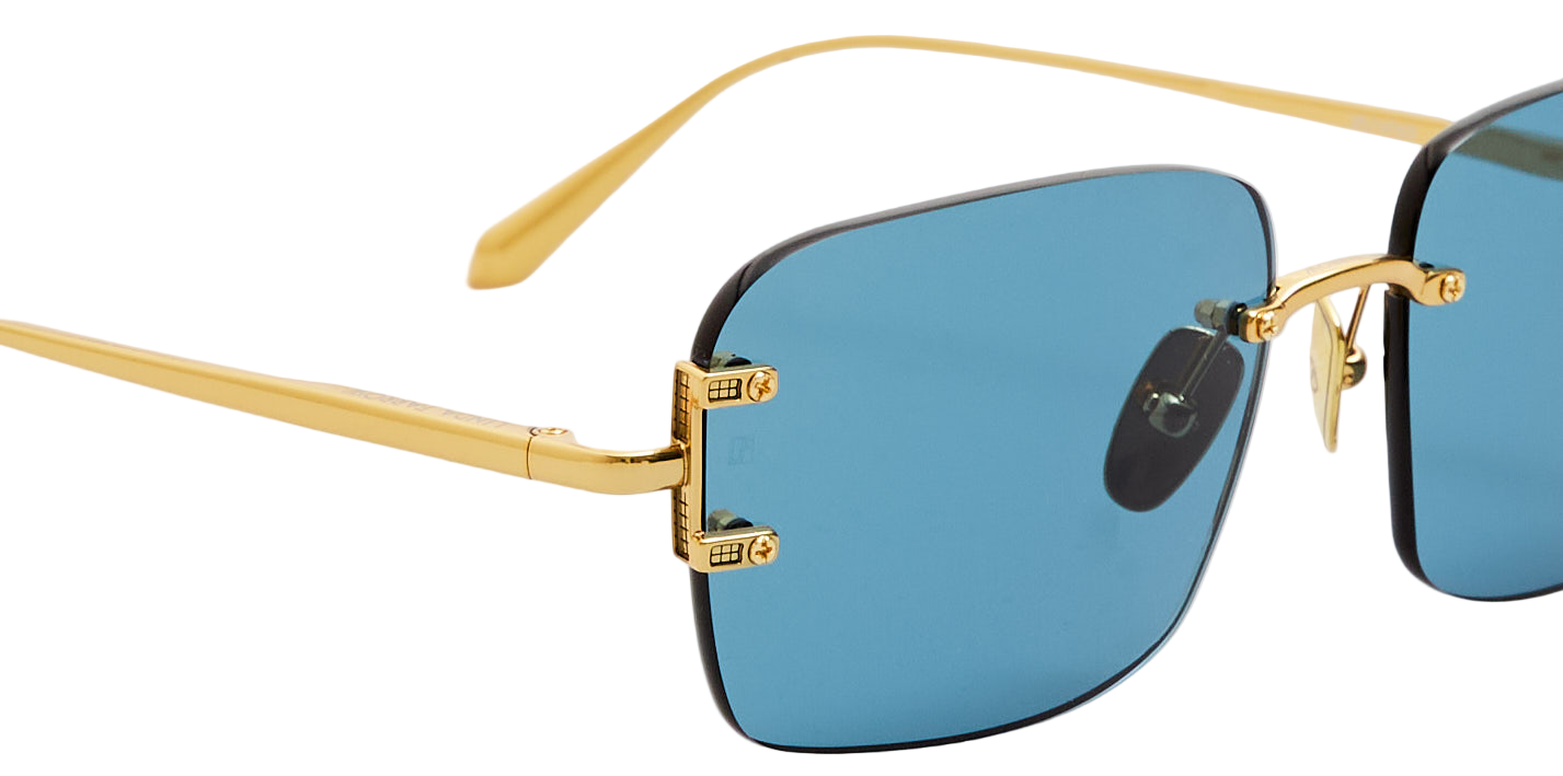 Color_LFL1476C2SUN - Sasha Square Sunglasses in Yellow Gold and Aqua