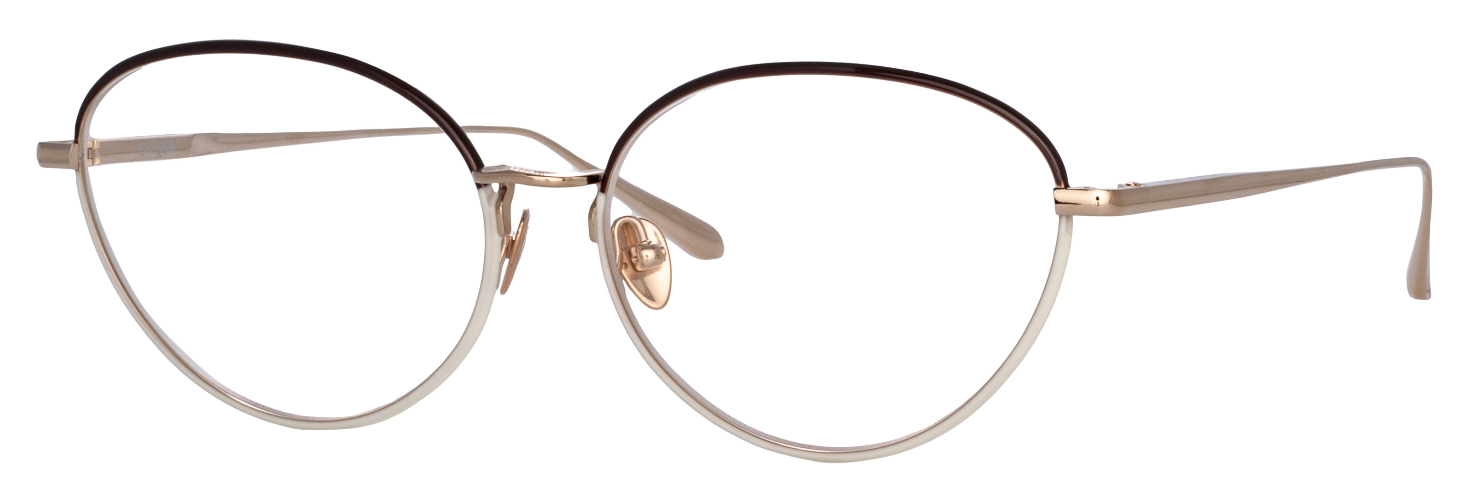 Color_LFL1408C2OPT - Regina Cat-Eye Eyeglasses in Mocha / Cream and Clear