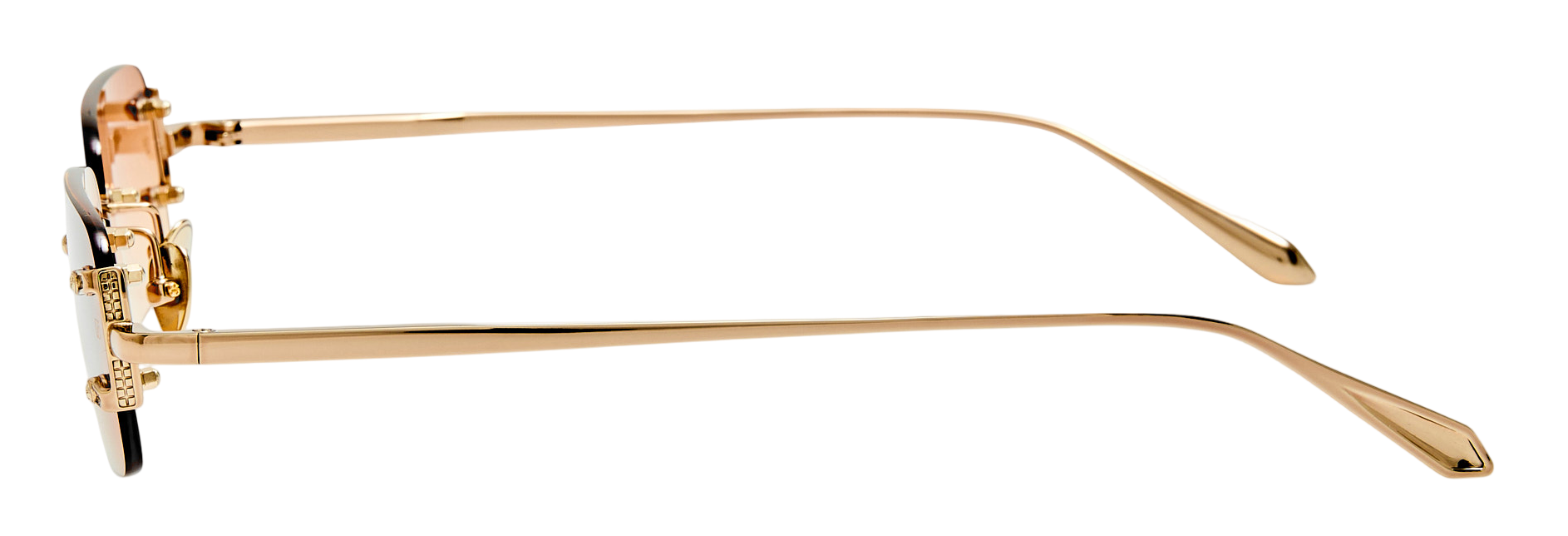 Color_LFL1131C16SUN - Taylor Rectangular Sunglasses in Light Gold and Camel Grad