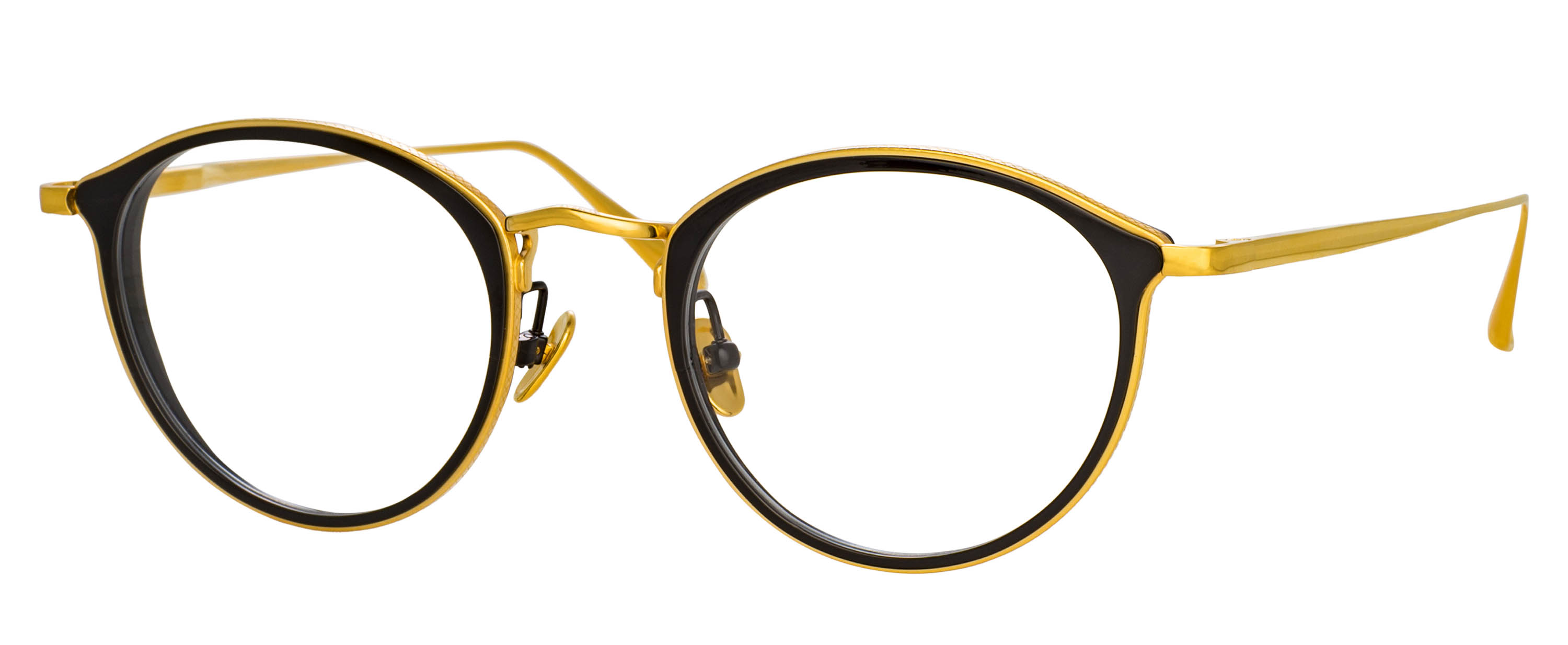 Color_LFL1224C1OPT - Luis Oval Optical Frame in Yellow Gold and Black
