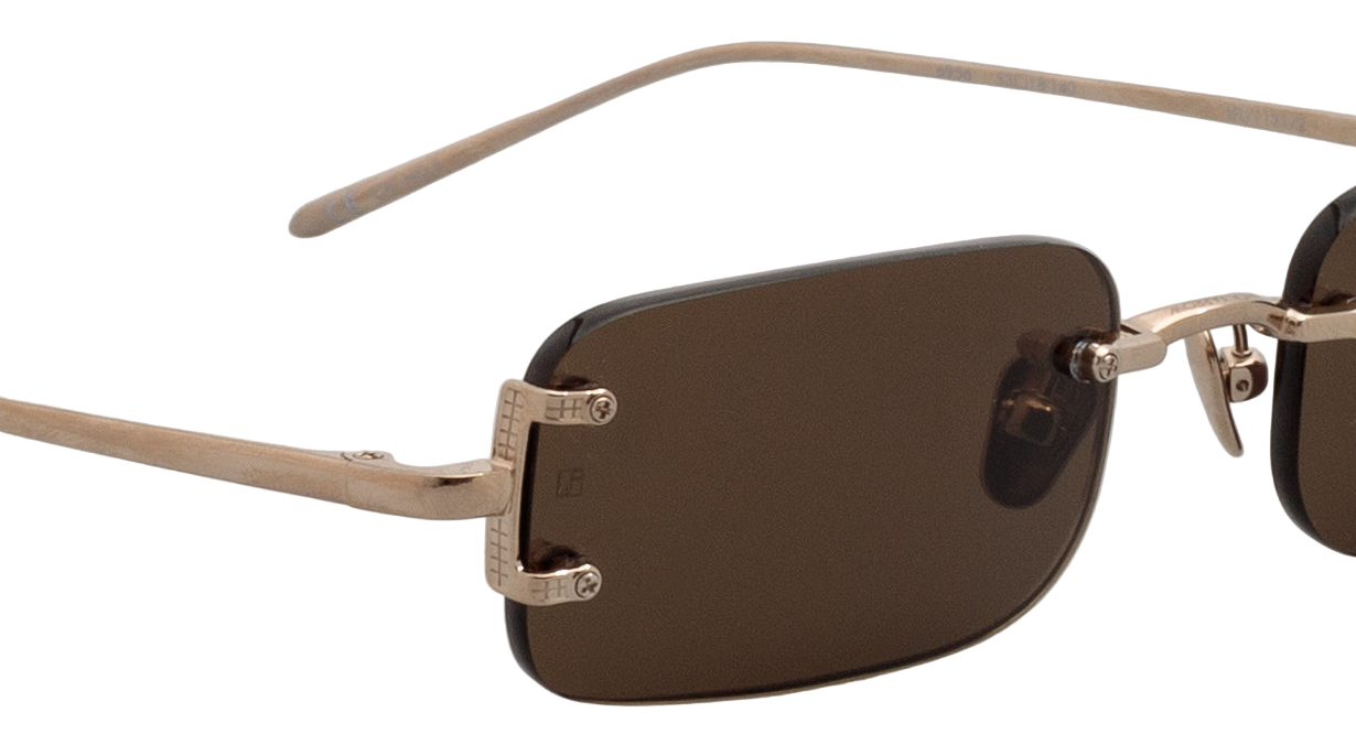 Color_LFL1131C2SUN - Taylor Rectangular Sunglasses in Light Gold and Brown