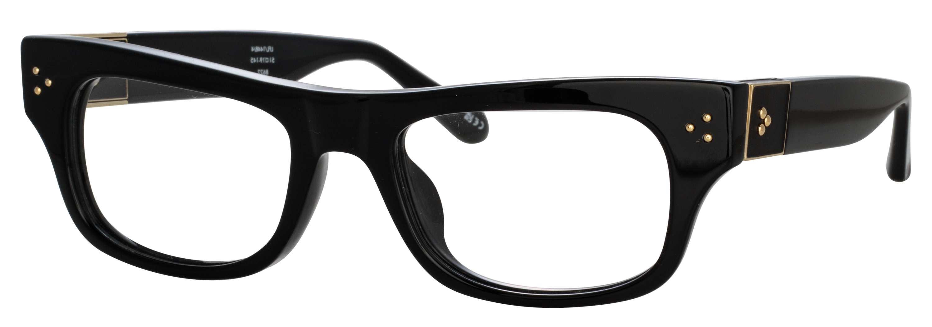 Color_LFL1448C4OPT - Falck Rectagular Eyeglasses in Black / Yellow Gold and Clear