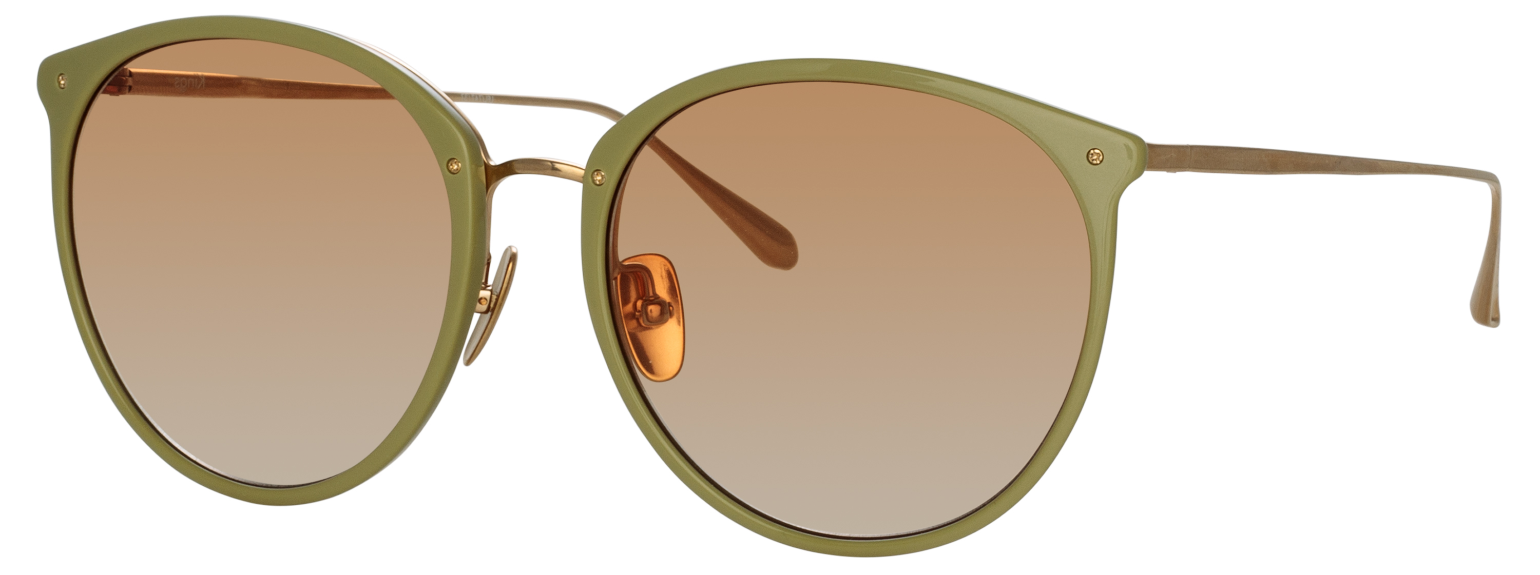 Color_LFL747C37SUN - Kings Oval Sunglasses in Sage and Camel Grad