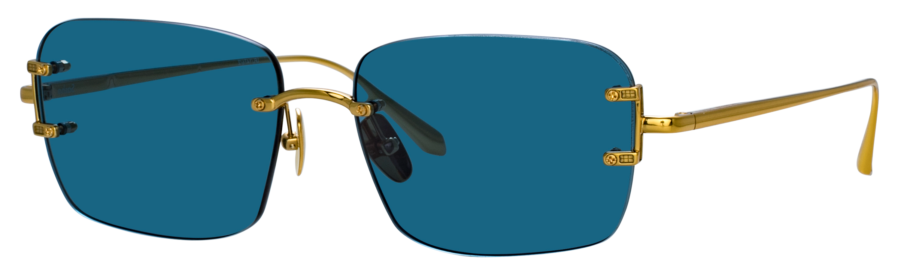 Color_LFL1476C2SUN - Sasha Square Sunglasses in Yellow Gold and Aqua