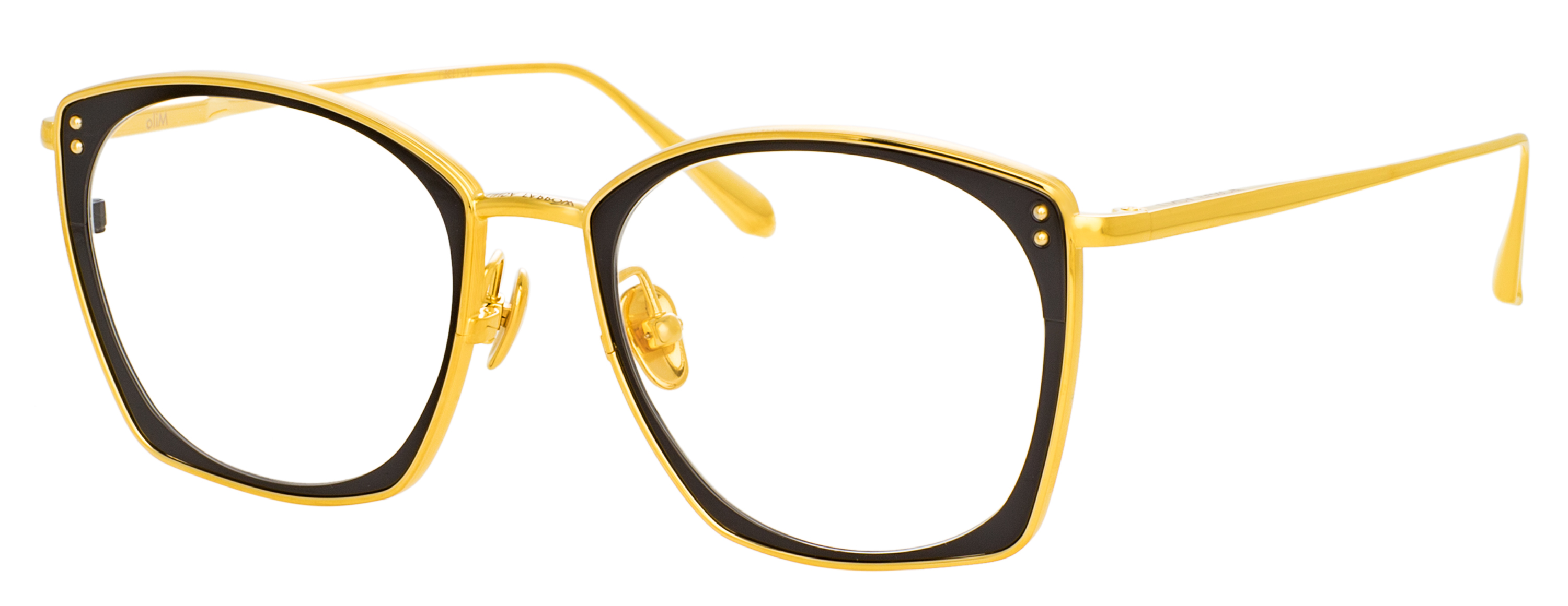 Color_LFL1338C1OPT - Milo Square Eyeglasses in Yellow Gold / Black
