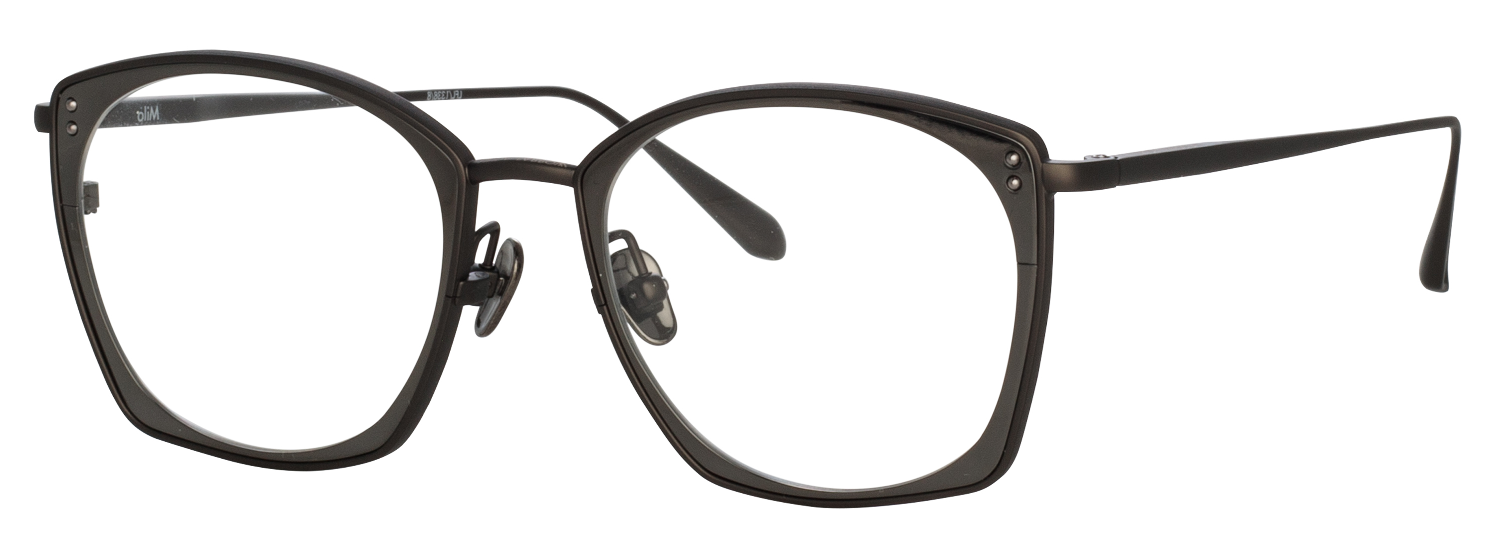 Color_LFL1338C8OPT - Milo Square Eyeglasses in Matt Nickel / Nickel