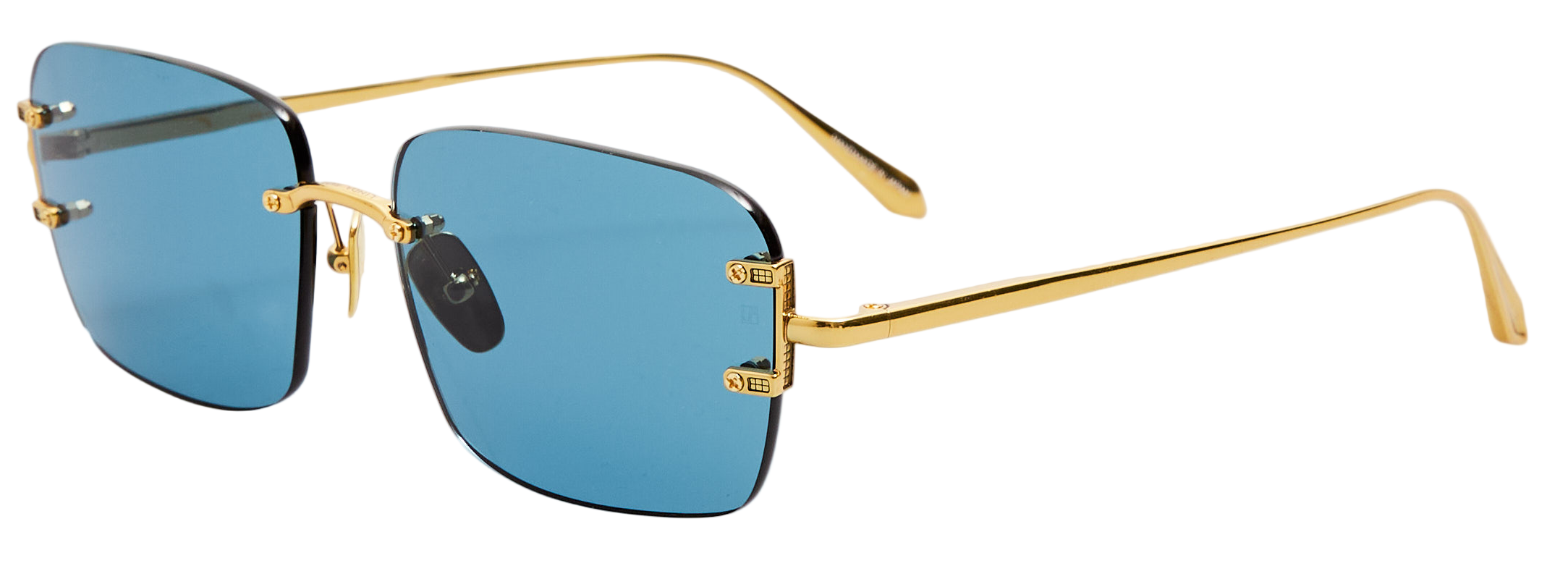 Color_LFL1476C2SUN - Sasha Square Sunglasses in Yellow Gold and Aqua