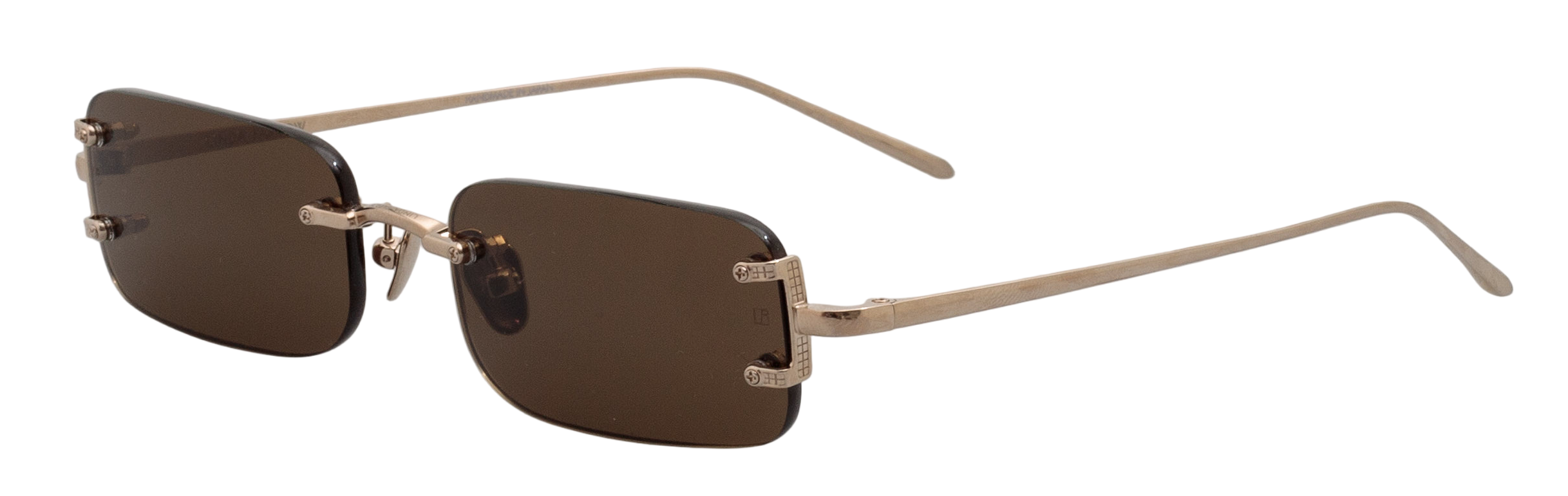 Color_LFL1131C2SUN - Taylor Rectangular Sunglasses in Light Gold and Brown