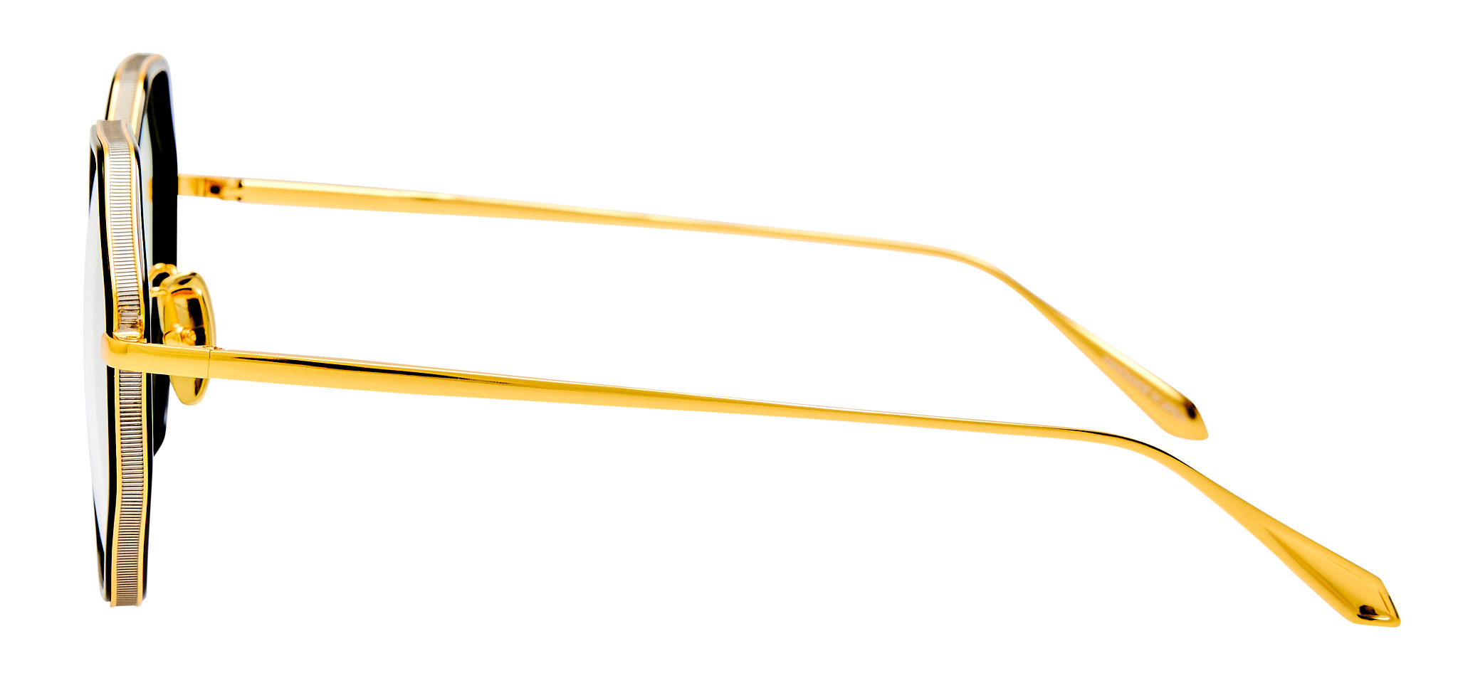 Color_LFL1709C4OPT - Coraline Hexagon Eyeglasses in Titanium Black and Yellow Gold