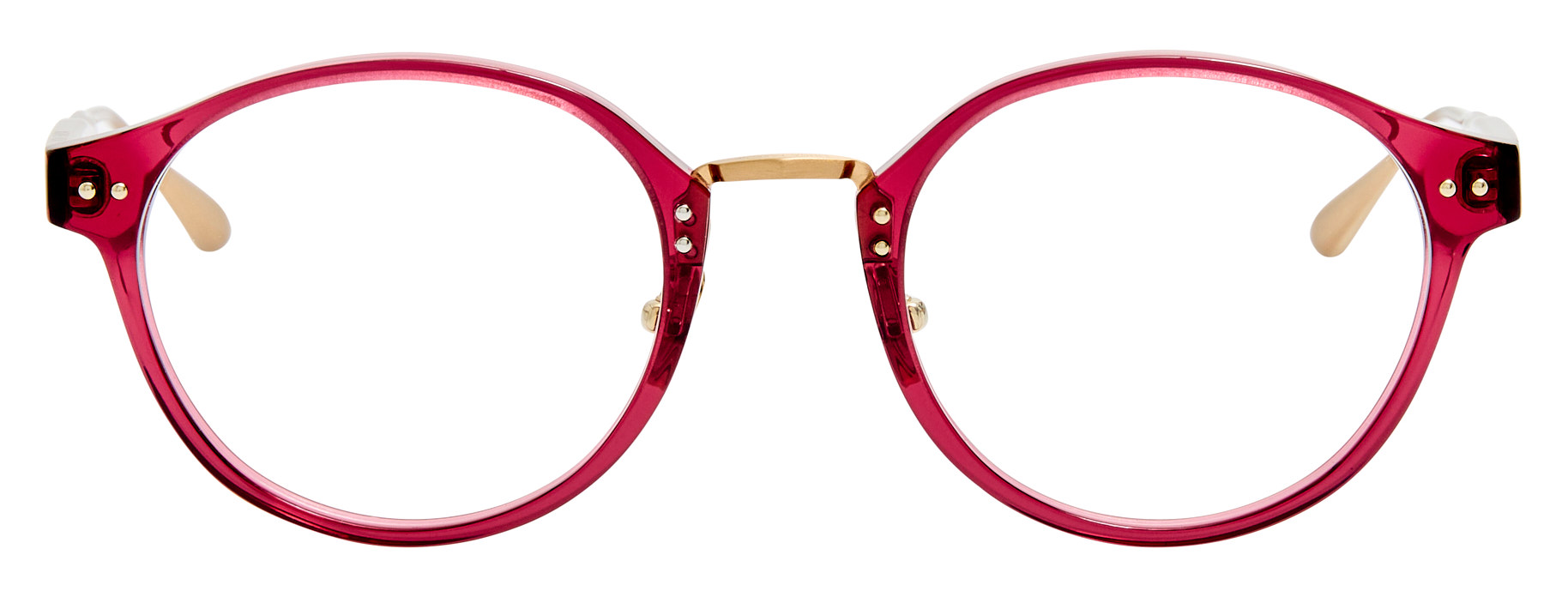 Color_LFL1535C13OPT - Marco Oval Optical Frame in Red / Matt Champagne