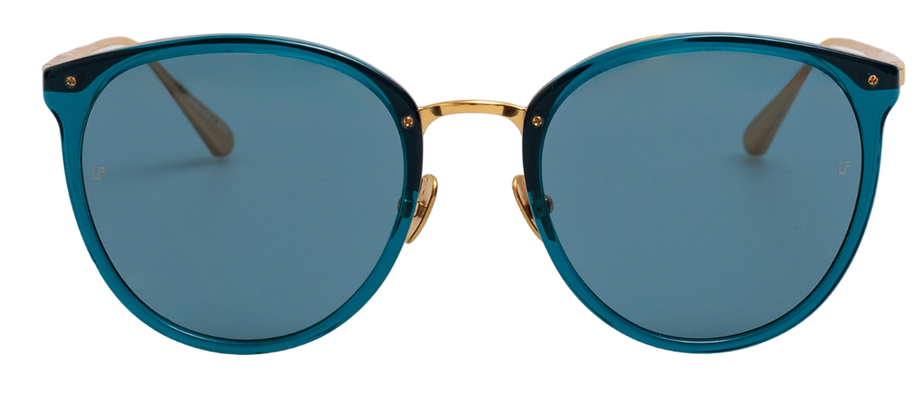 Color_LFL251C97SUN - Calthorpe Oval Sunglasses in Yellow Gold and Aqua