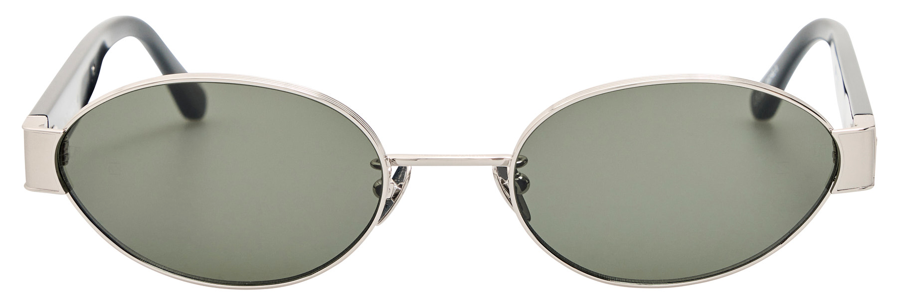 Color_LFL1469C7SUN - Sadie Oval Sunglasses in White Gold and Grey