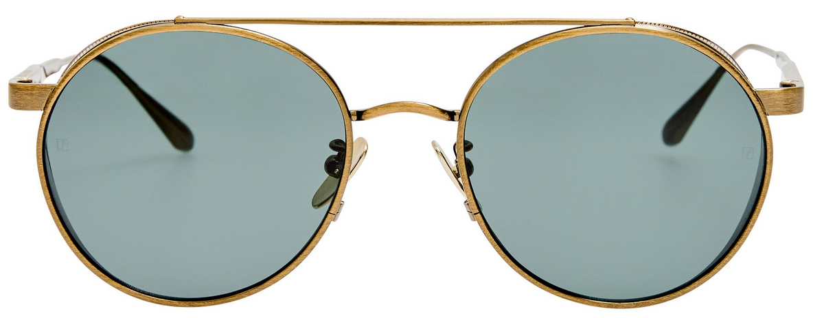 Color_LFL1549C4SUN - Conor Oval Sunglasses in Antique Gold and Deep Green
