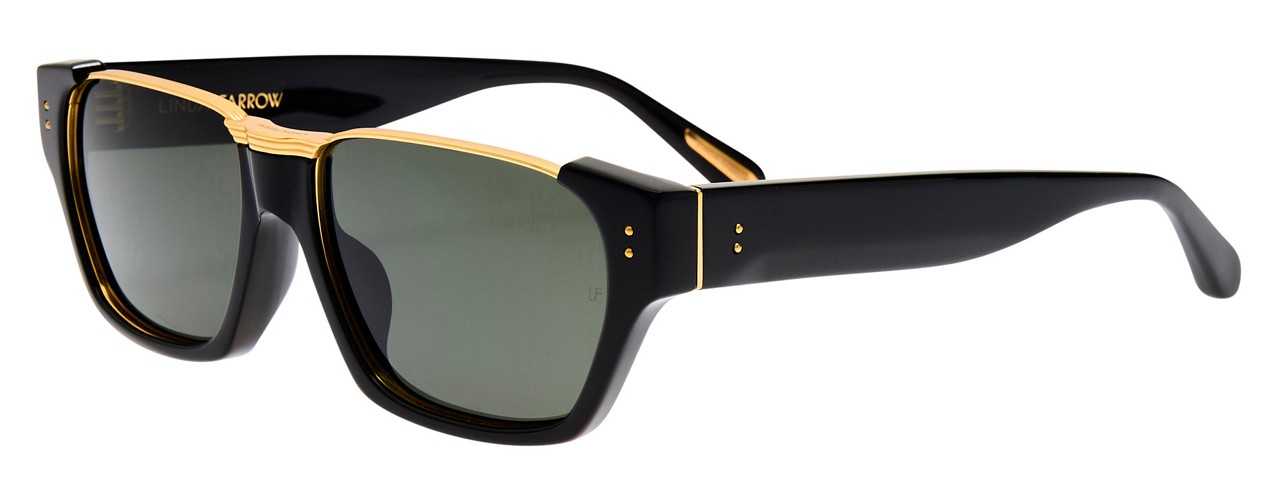 Color_LFL1573C1SUN - Marcel Rectangular Sunglasses in Black / Yellow Gold and Grey