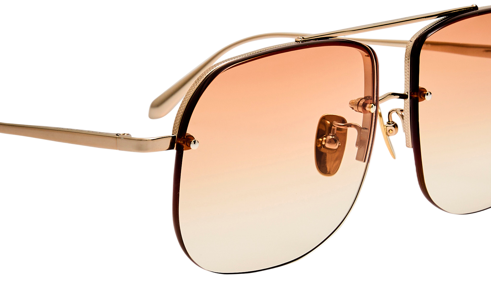 Color_LFL1539C7SUN - Seren Aviator Sunglasses in Light Gold and Camel Grad