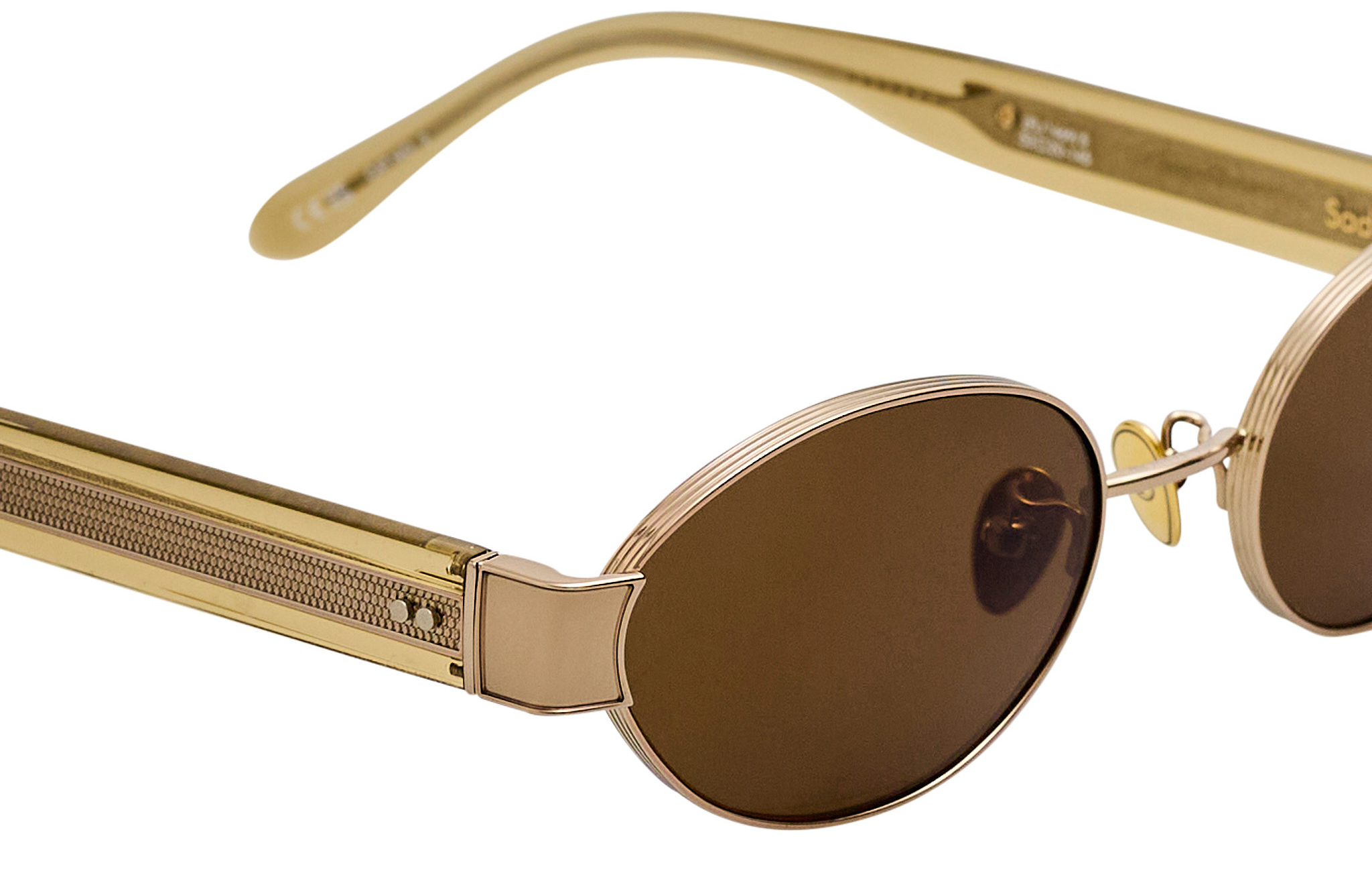 Color_LFL1469C5SUN - Sadie Oval Sunglasses in Light Gold and Khaki