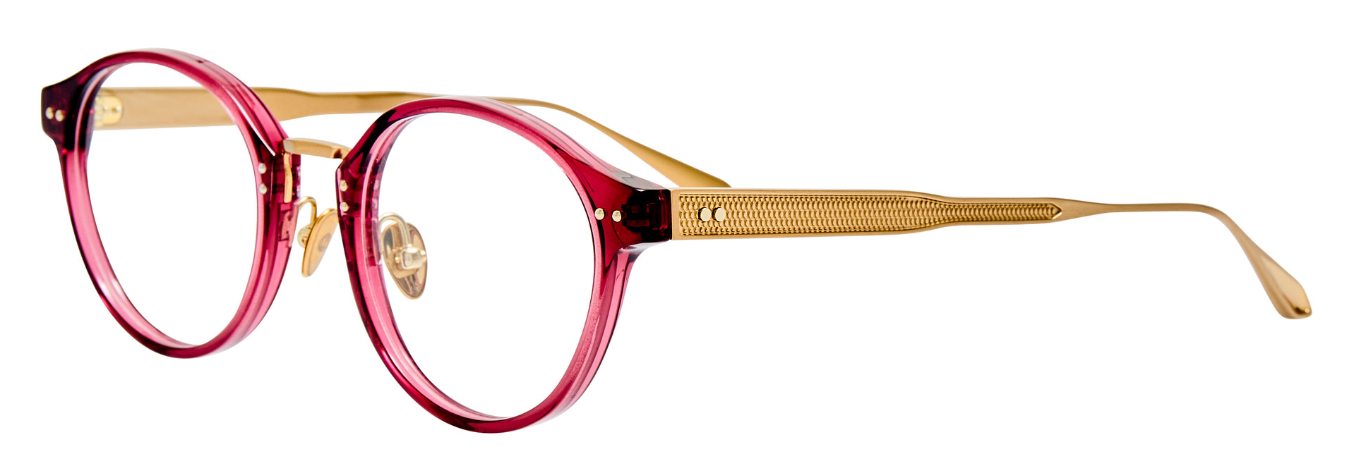 Color_LFL1535C13OPT - Marco Oval Optical Frame in Red / Matt Champagne