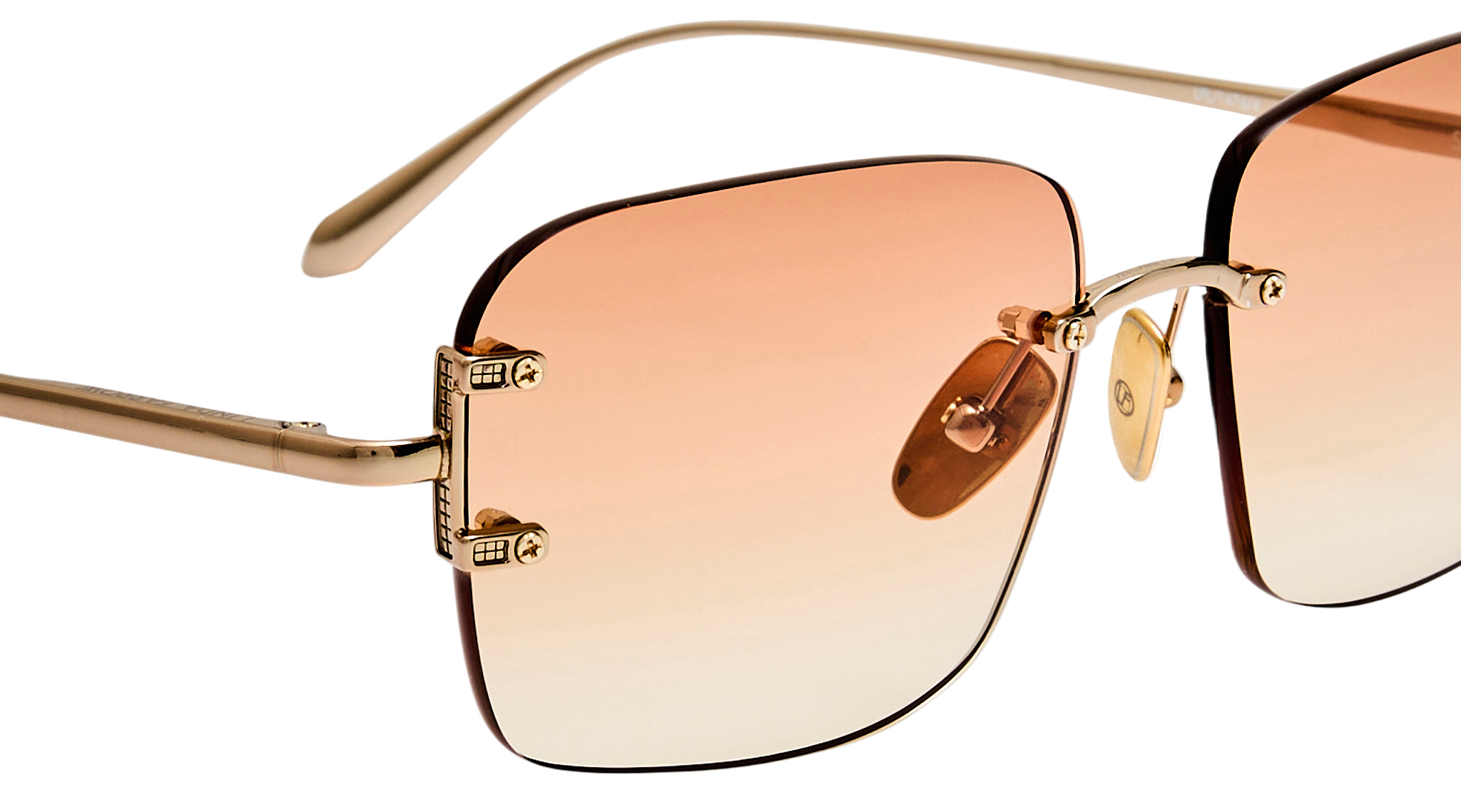 Color_LFL1476C4SUN - Sasha Square Sunglasses In Light Gold and Camel Grad.