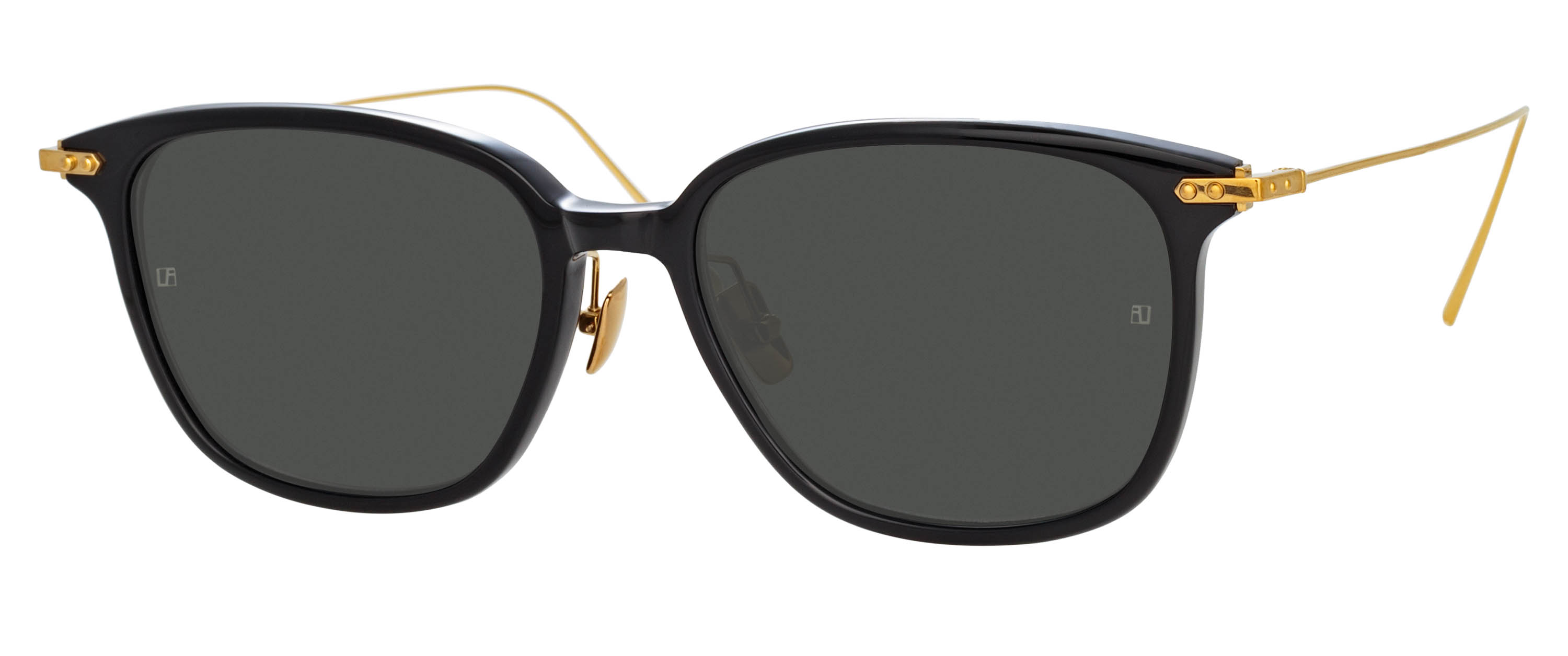Color_LF53AC5SUN - Coffey Rectangular Sunglasses in Black and Solid Grey