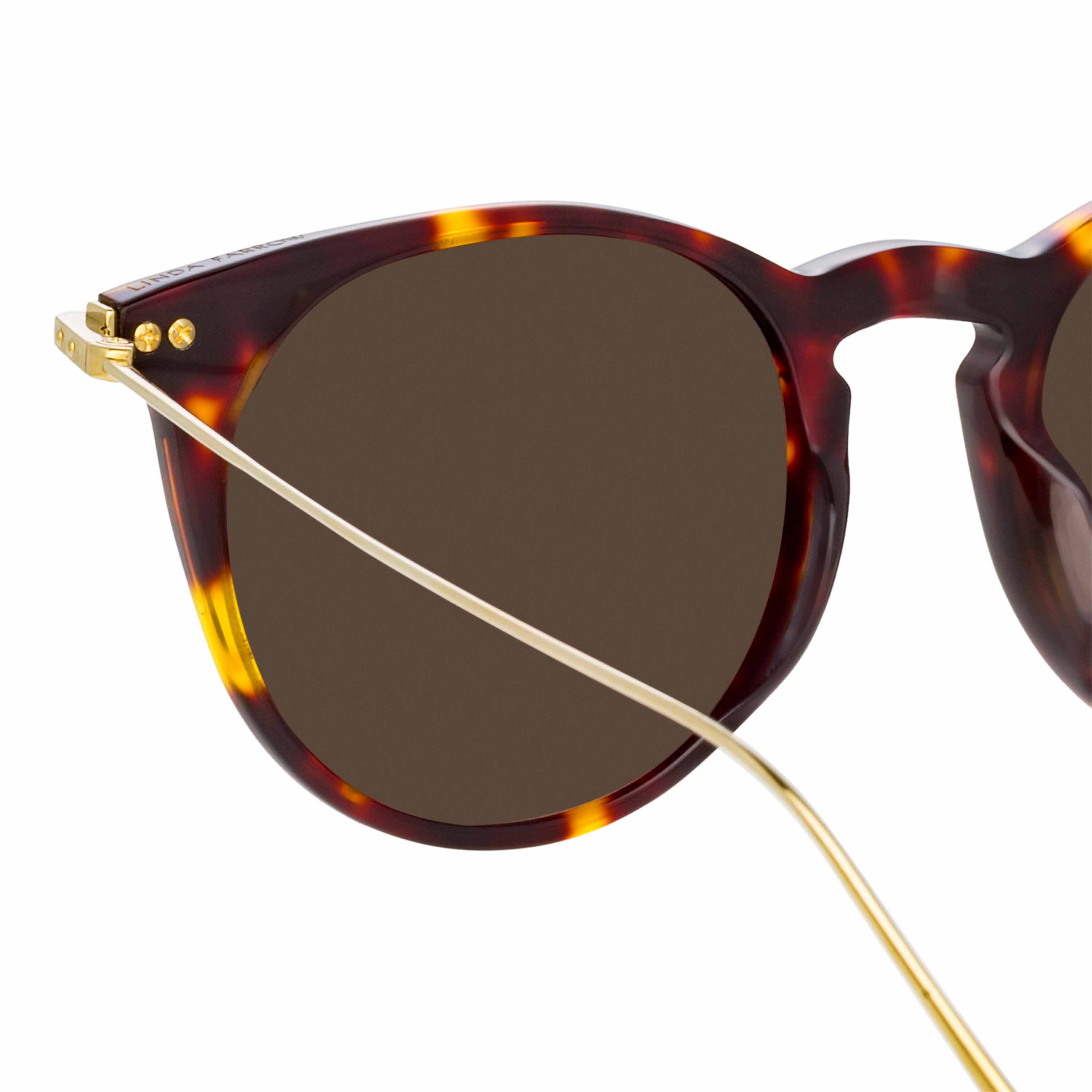 Color_LF54C7SUN - Ellis Oval Sunglasses in Tortoiseshell and Solid Brown