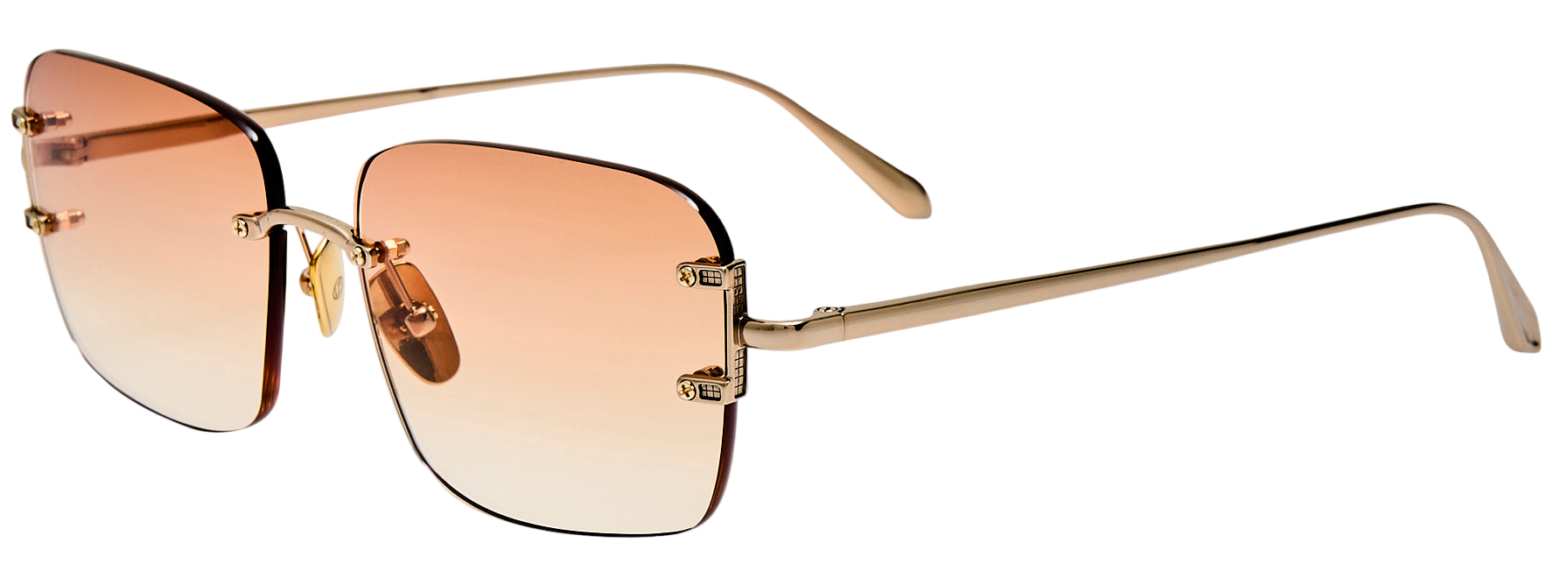 Color_LFL1476C4SUN - Sasha Square Sunglasses In Light Gold and Camel Grad.