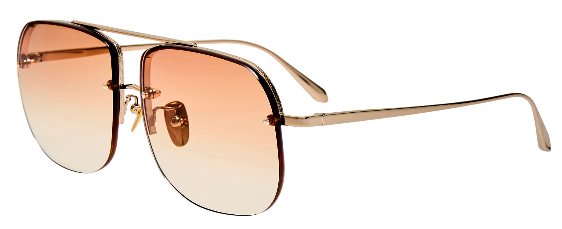 Color_LFL1539C7SUN - Seren Aviator Sunglasses in Light Gold and Camel Grad