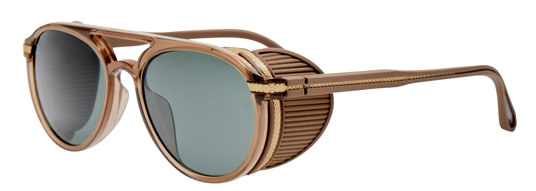 Color_LFL1722C3SUN - Sutton Aviator Sunglasses Brown and Deep Green