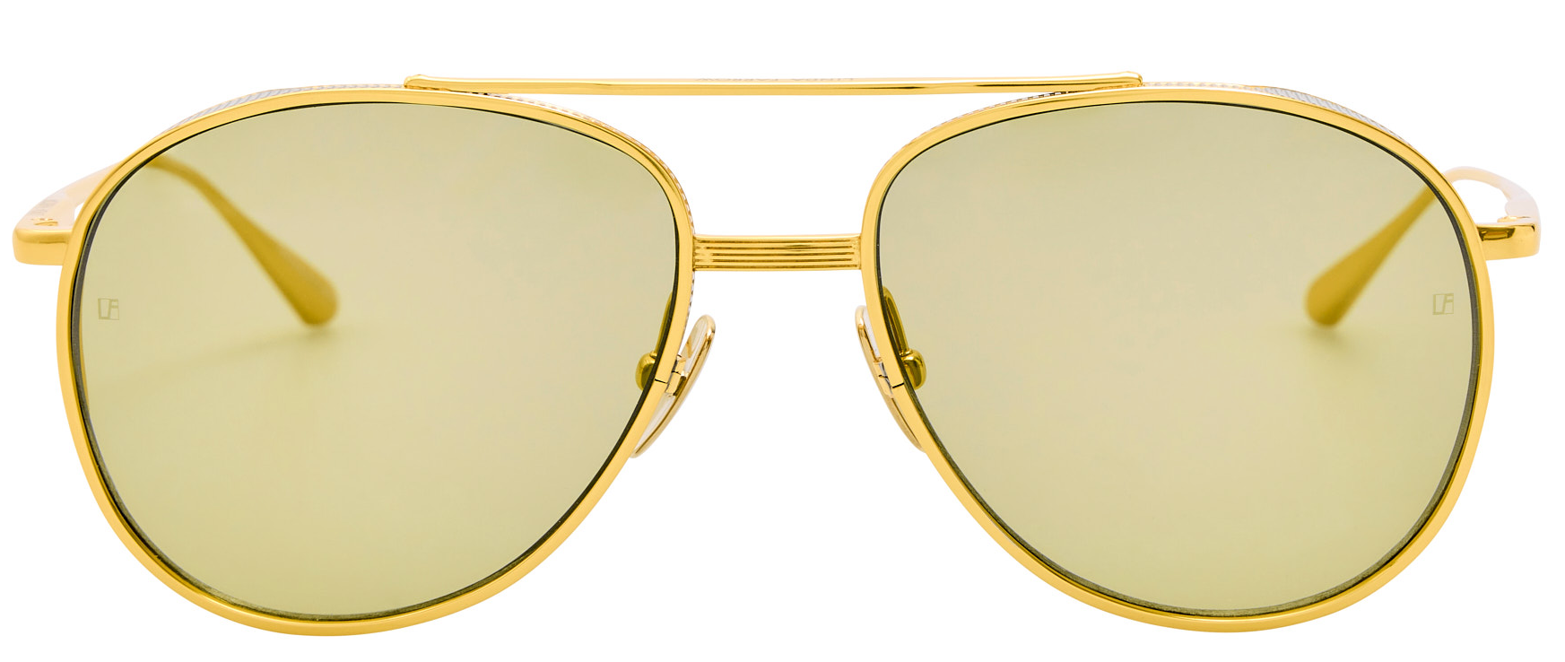 Color_LFL1547C5SUN - Meret Aviator Sunglasses in Yellow Gold and Green Photocrome