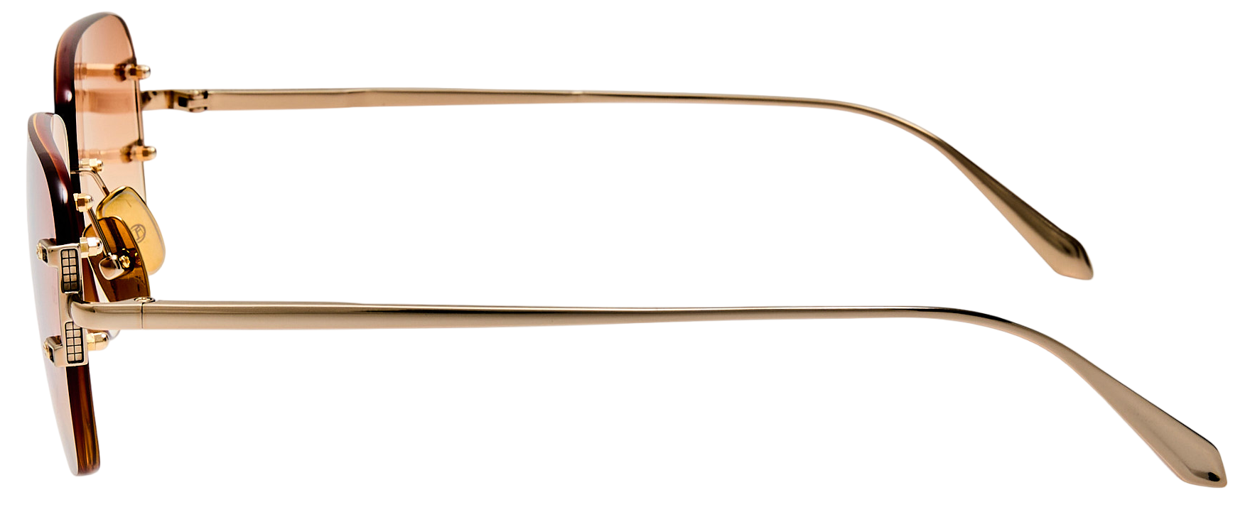 Color_LFL1476C4SUN - Sasha Square Sunglasses In Light Gold and Camel Grad.