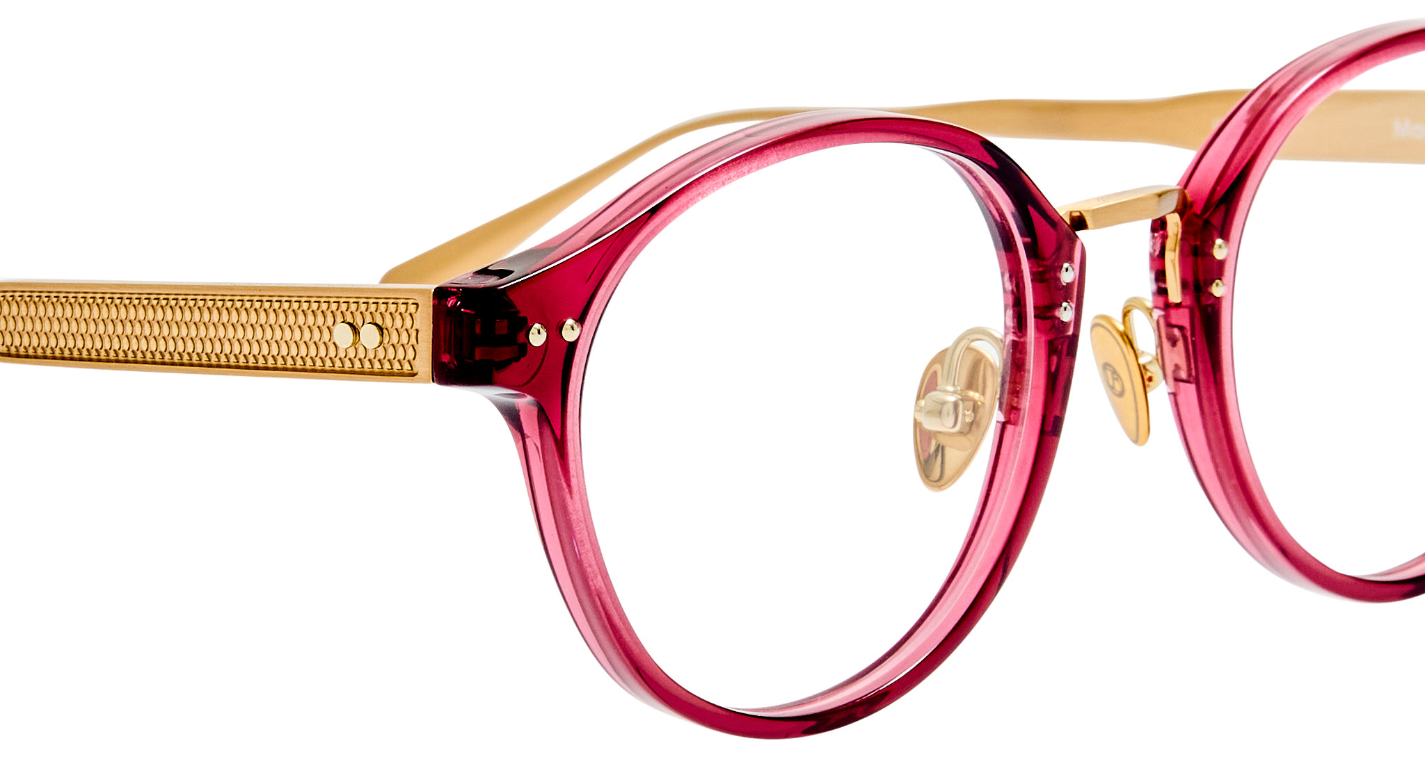 Color_LFL1535C13OPT - Marco Oval Optical Frame in Red / Matt Champagne