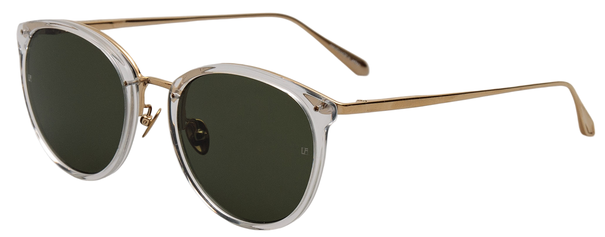 Color_LFLC251C76SUN - Calthorpe Oval Sunglasses in Clear and Deep Solid Green