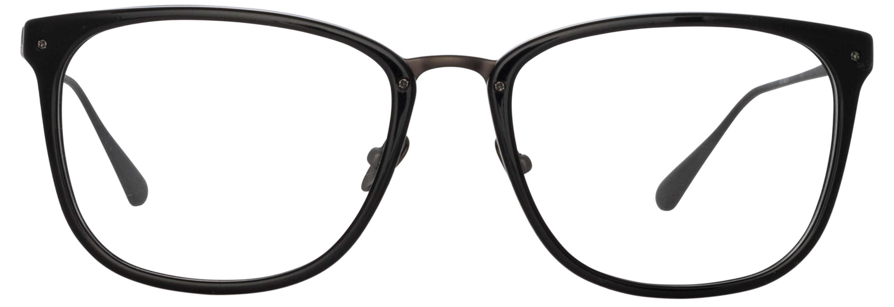 Color_LFL1457C5OPT - Cassin D-Frame Eyeglasses in Black / Matt Nickel and Clear