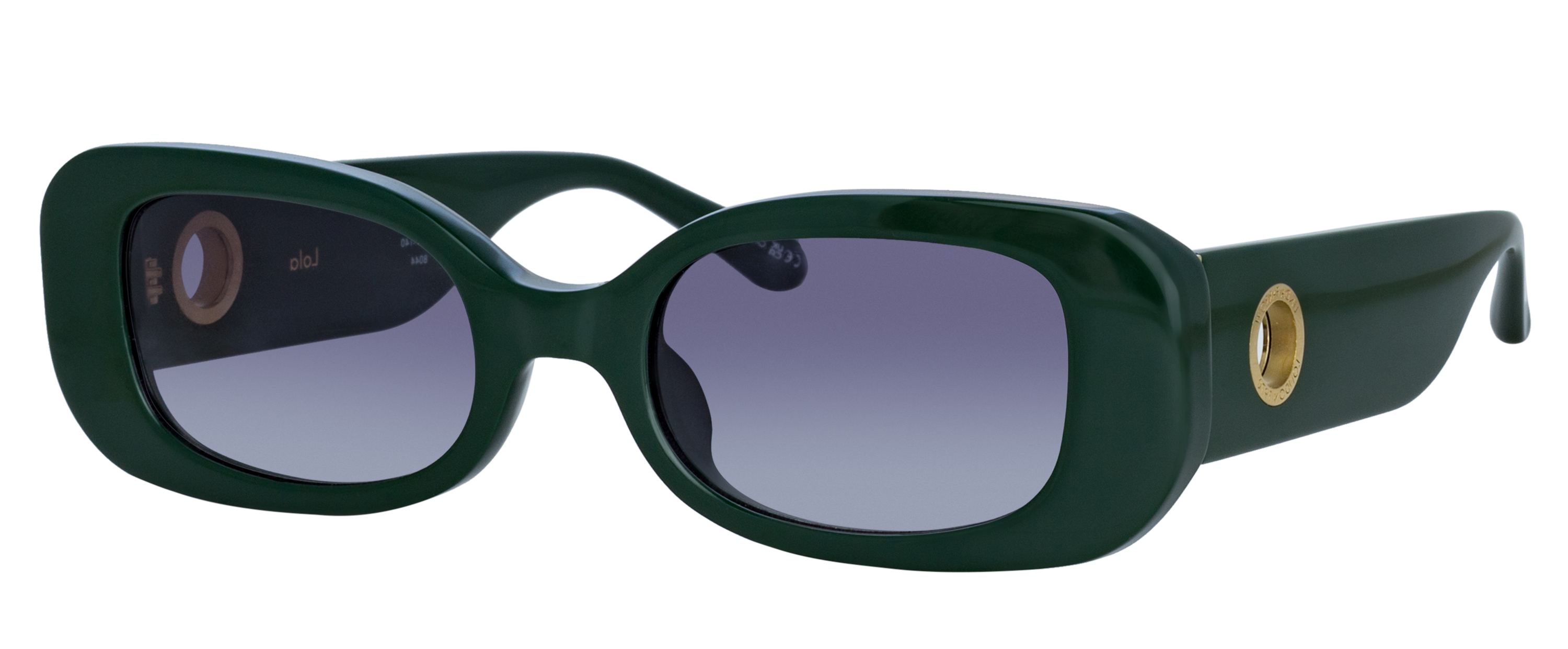 Color_LFL1117C7SUN - Lola Rectangular Sunglasses in Green and Grey Gradient