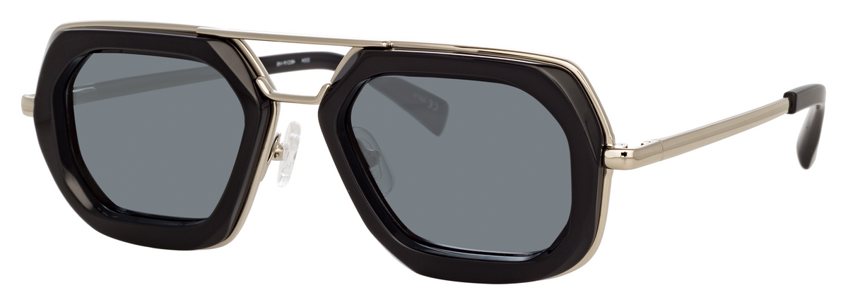 Color_DVN173C1SUN - Dries Van Noten 173 Aviator Sunglasses in Silver and Grey