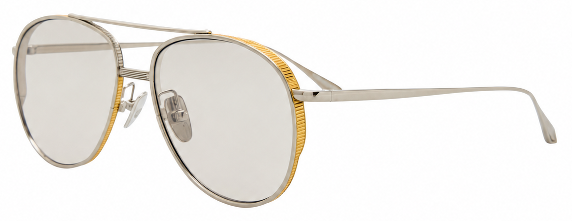 Color_LFL1547C6SUN - Meret Aviator Sunglasses in Yellow Gold and Grey Photocrome