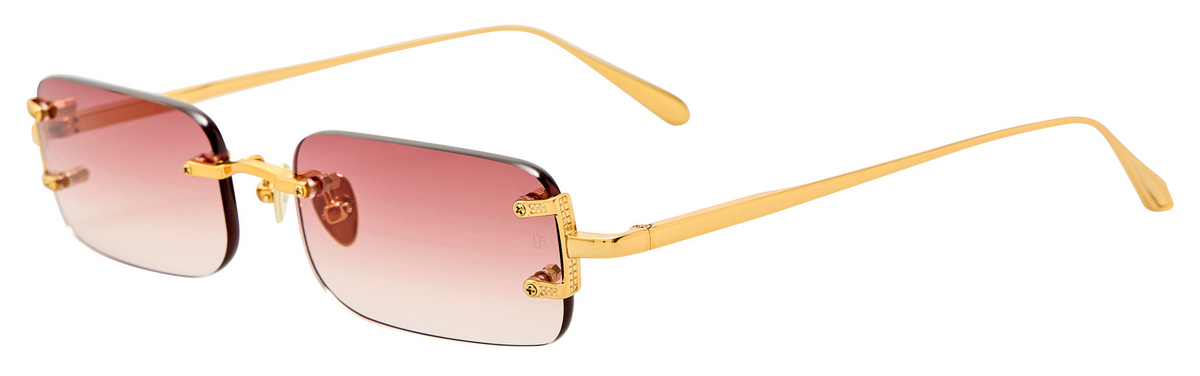 Color_LFL1131C17SUN - Taylor Rectangular Sunglasses in Yellow Gold and Red Grad
