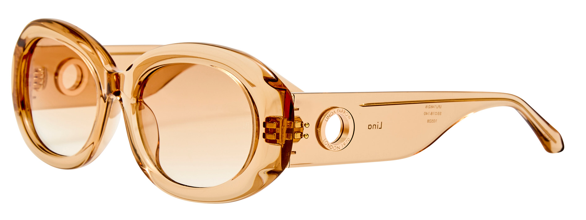 Color_LFL1462C6SUN - Lina Oval Frame Sunglasses in Honey and Camel Grad
