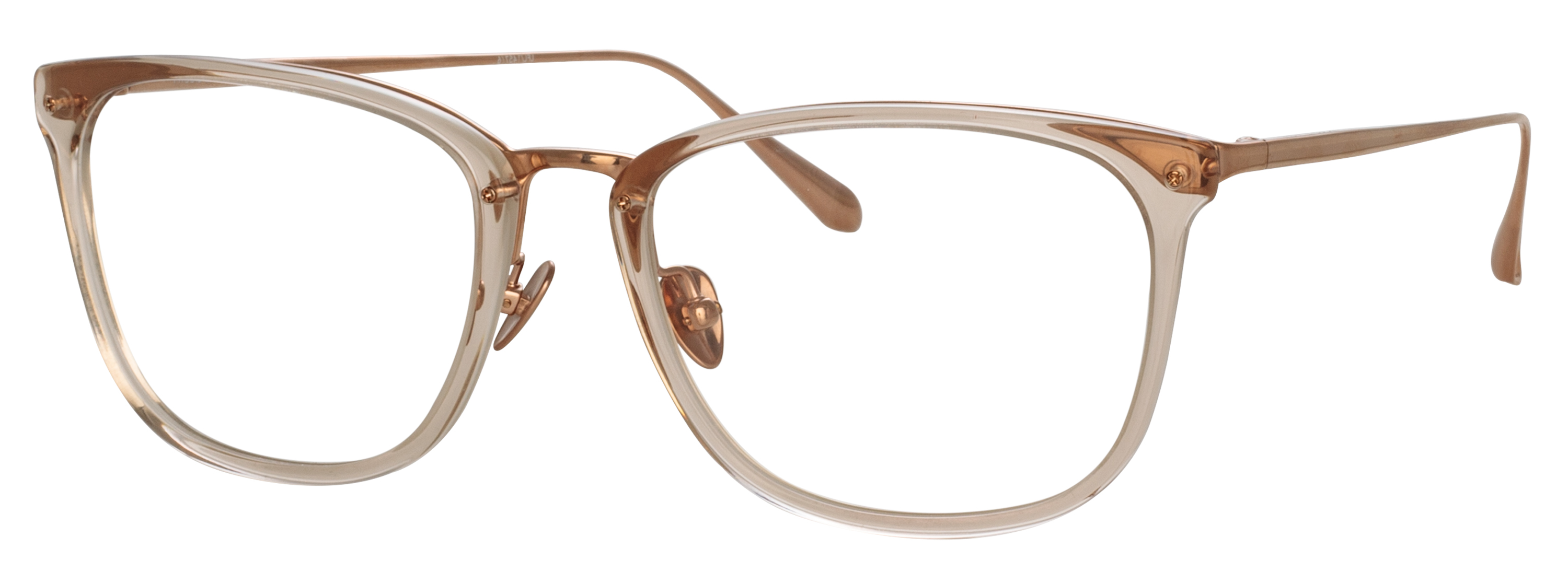 Color_LFL1457C6OPT - Cassin D-Frame Eyeglasses in Nude / Rose Gold and Clear