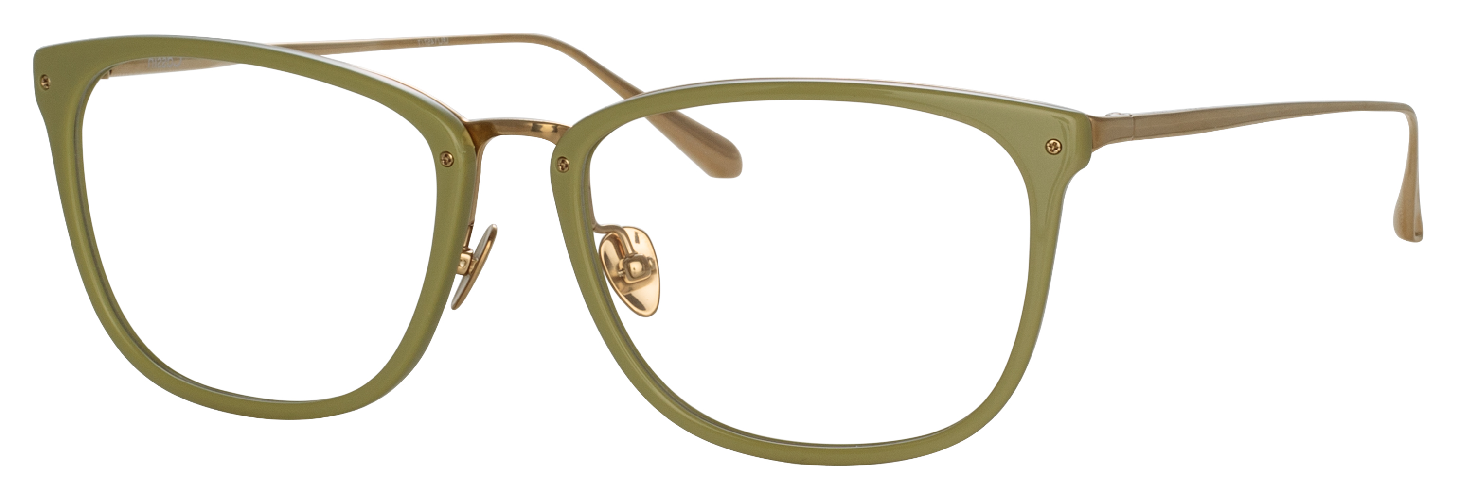 Color_LFL1457C7OPT - Cassin D-Frame Eyeglasses in Green / Light Gold and Clear