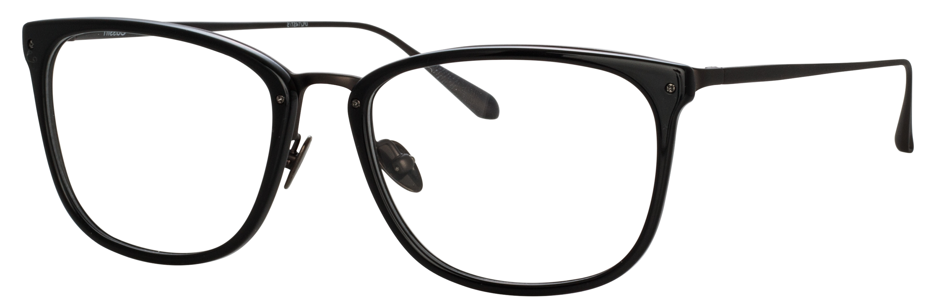 Color_LFL1457C5OPT - Cassin D-Frame Eyeglasses in Black / Matt Nickel and Clear