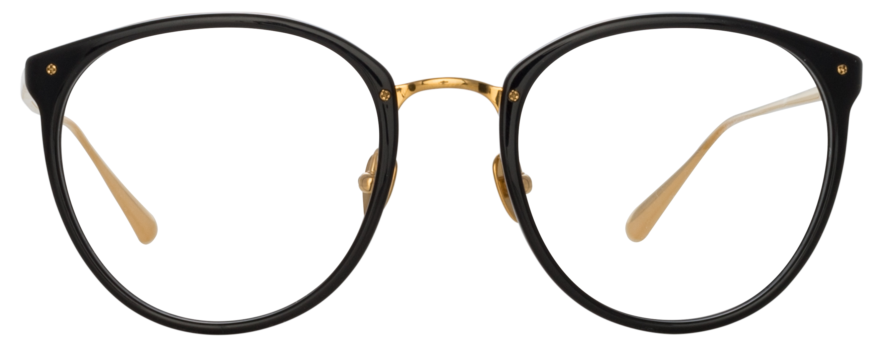 Color_LFLC251C85OPT - Calthorpe Oval Optical Frame in Black / Yellow Gold