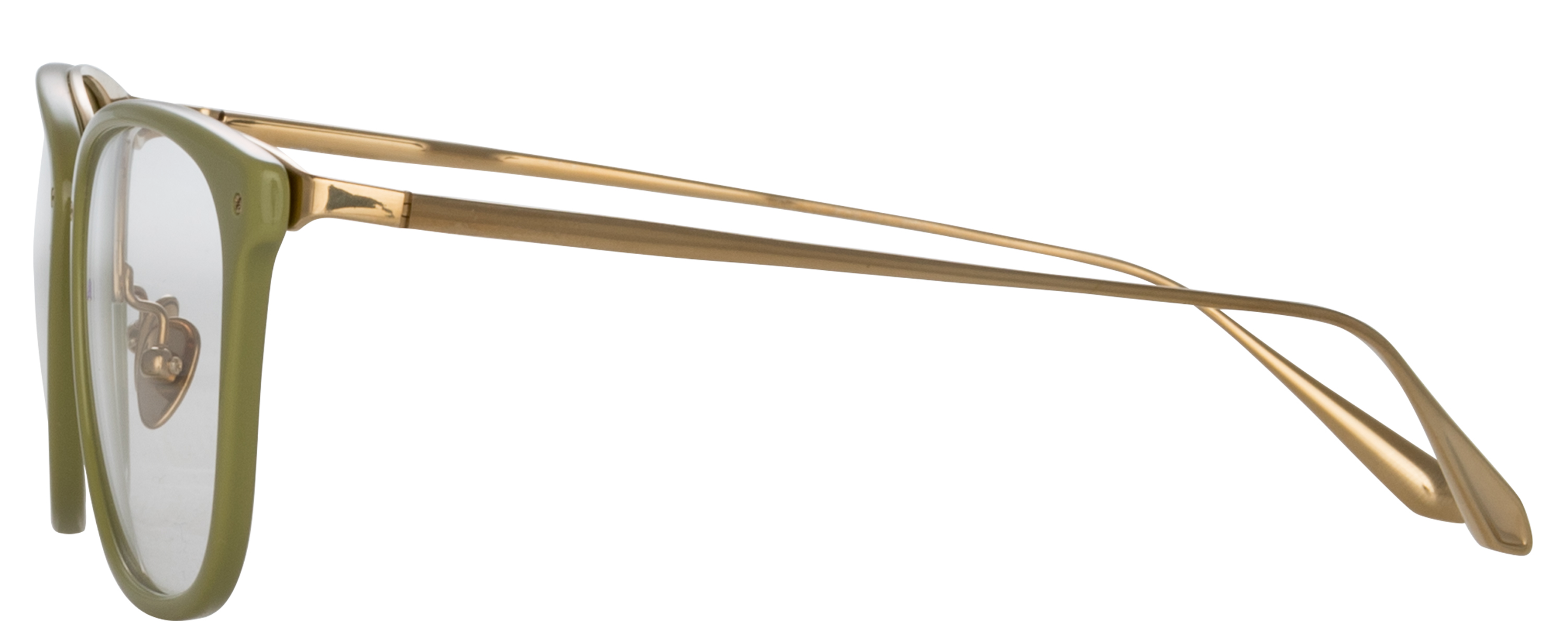 Color_LFL1457C7OPT - Cassin D-Frame Eyeglasses in Green / Light Gold and Clear
